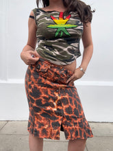 Load image into Gallery viewer, Vintage Y2K Roberto Cavalli BNWT Leopard Print Denim Midi Skirt
