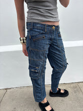 Load image into Gallery viewer, Vintage Y2K Denim Crop Cargo Jeans

