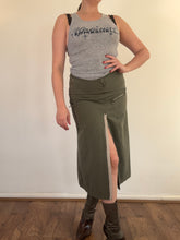 Load image into Gallery viewer, Vintage Y2K Khaki Cargo Midi Skirt
