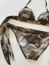 Load image into Gallery viewer, Vintage Y2K Camo Chain Stud Bikini
