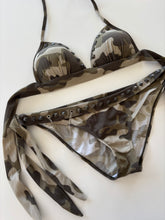 Load image into Gallery viewer, Vintage Y2K Camo Chain Stud Bikini
