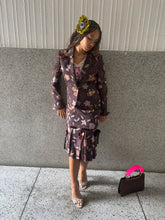 Load image into Gallery viewer, Vintage Y2K  Sophia Pigozzi Pleated Flower Brown Suit
