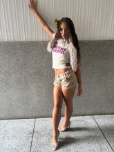 Load image into Gallery viewer, Vintage Y2K Tan Bow Detail Micro Bloomer Shorts
