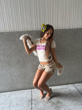 Load image into Gallery viewer, Vintage Y2K Tan Bow Detail Micro Bloomer Shorts

