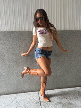 Load image into Gallery viewer, Vintage Y2K River Island Denim Beaded Cut off Shorts
