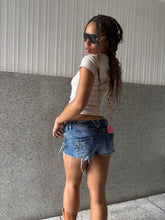 Load image into Gallery viewer, Vintage Y2K River Island Denim Beaded Cut off Shorts
