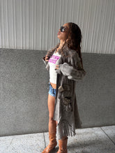 Load image into Gallery viewer, Vintage Y2K Juju &amp; Christine Faux Fur collar Long knit Cardigan
