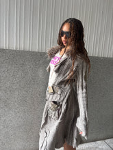 Load image into Gallery viewer, Vintage Y2K Juju &amp; Christine Faux Fur collar Long knit Cardigan
