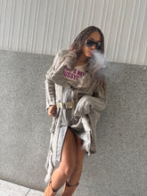 Load image into Gallery viewer, Vintage Y2K Juju &amp; Christine Faux Fur collar Long knit Cardigan
