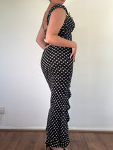 Load image into Gallery viewer, Vintage Y2K Wheels &amp; Dollbaby Black &amp; White Green Polka Dot Co-ord skirt top set

