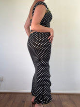 Load image into Gallery viewer, Vintage Y2K Wheels &amp; Dollbaby Black &amp; White Green Polka Dot Co-ord skirt top set
