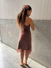 Load image into Gallery viewer, Vintage Y2K Brown Leopard Print Beaded Boob Tube Dress
