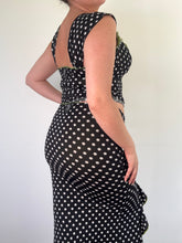 Load image into Gallery viewer, Vintage Y2K Wheels &amp; Dollbaby Black &amp; White Green Polka Dot Co-ord skirt top set
