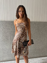 Load image into Gallery viewer, Vintage Y2K Cavalli Snakeskin Silk Midi Dress
