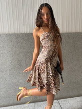 Load image into Gallery viewer, Vintage Y2K Cavalli Snakeskin Silk Midi Dress
