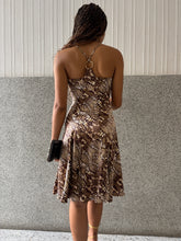 Load image into Gallery viewer, Vintage Y2K Cavalli Snakeskin Silk Midi Dress
