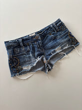 Load image into Gallery viewer, Vintage Y2K River Island Denim Beaded Cut off Shorts
