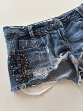 Load image into Gallery viewer, Vintage Y2K River Island Denim Beaded Cut off Shorts
