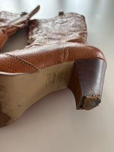 Load image into Gallery viewer, Vintage Y2K Brown Tan Leather River Island Cowboy boots
