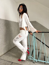 Load image into Gallery viewer, Vintage Y2K White River Island Yoga Pilates Flares Trousers
