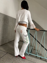 Load image into Gallery viewer, Vintage Y2K White River Island Yoga Pilates Flares Trousers
