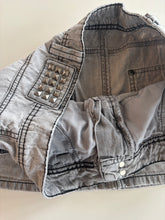 Load image into Gallery viewer, Vintage Y2K indie sleaze grey denim micro mini Skirt
