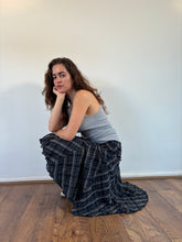 Load image into Gallery viewer, Vintage Y2K Tartan Navy Button Up Skirt
