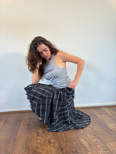 Load image into Gallery viewer, Vintage Y2K Tartan Navy Button Up Skirt
