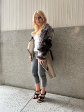 Load image into Gallery viewer, Vintage Y2K karl donoghue Grey leather Sherling Leather Coat
