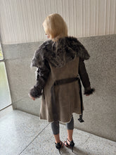Load image into Gallery viewer, Vintage Y2K karl donoghue Grey leather Sherling Leather Coat
