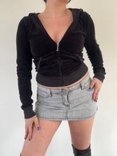 Load image into Gallery viewer, Vintage Y2K indie sleaze grey denim micro mini Skirt
