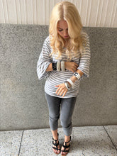 Load image into Gallery viewer, Vintage Y2K Galliano BNWT striped grey batwing Top

