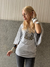 Load image into Gallery viewer, Vintage Y2K Galliano BNWT striped grey batwing Top
