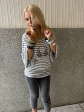 Load image into Gallery viewer, Vintage Y2K Galliano BNWT striped grey batwing Top
