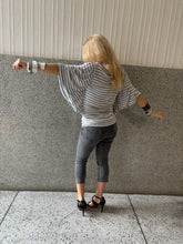 Load image into Gallery viewer, Vintage Y2K Galliano BNWT striped grey batwing Top
