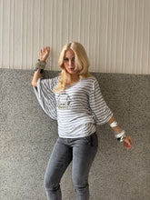 Load image into Gallery viewer, Vintage Y2K Galliano BNWT striped grey batwing Top
