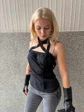 Load image into Gallery viewer, Vintage Y2K BNWT Just Cavalli Black Criss Cross Top
