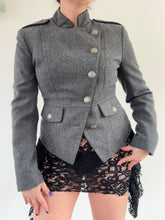 Load image into Gallery viewer, Vintage Y2K indie sleaze grey miltary officer band Jacket

