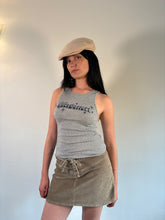 Load image into Gallery viewer, Vintage Y2K Velvet Beige Lace up Mini Skirt
