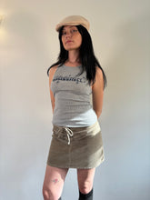 Load image into Gallery viewer, Vintage Y2K Velvet Beige Lace up Mini Skirt
