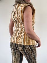 Load image into Gallery viewer, Vintage Y2K Roberto Cavalli Silk Chain Print Fur Body Warmer Gilet
