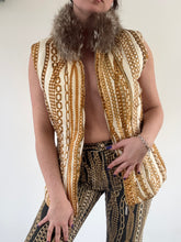 Load image into Gallery viewer, Vintage Y2K Roberto Cavalli Silk Chain Print Fur Body Warmer Gilet
