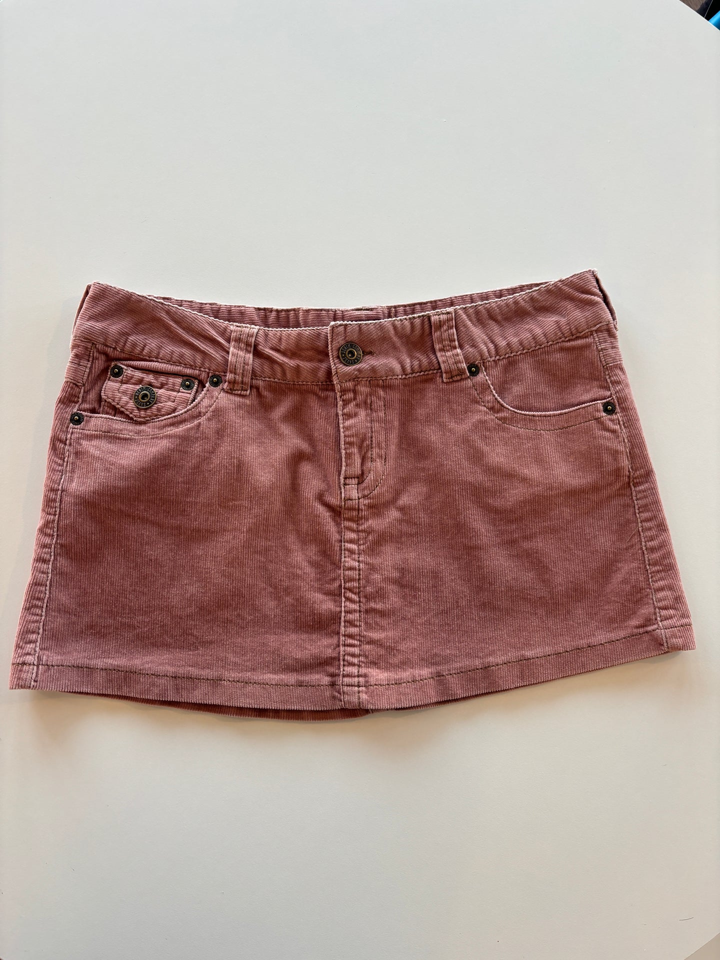 Vintage Y2K dusty pink corduroy Mini Skirt