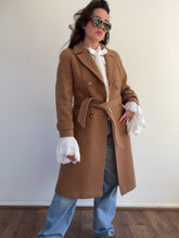Load image into Gallery viewer, Vintage 90s Tan old money wool trench coat
