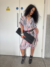 Load image into Gallery viewer, Vintage Y2K Silk Tie dye Sequin Beach Cover up Dress
