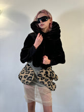 Load image into Gallery viewer, Vintage 90s Aftershock Black Faux Fur Crop Cape

