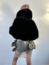 Load image into Gallery viewer, Vintage 90s Aftershock Black Faux Fur Crop Cape
