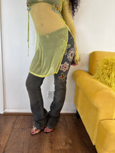 Load image into Gallery viewer, Vintage Y2K Cross Gem Statement Kick Flare Jeans
