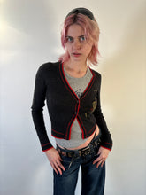 Load image into Gallery viewer, Vintage Y2K Ed Hardy Knit Grey Diamante Skull Cardigan
