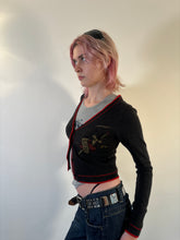 Load image into Gallery viewer, Vintage Y2K Ed Hardy Knit Grey Diamante Skull Cardigan
